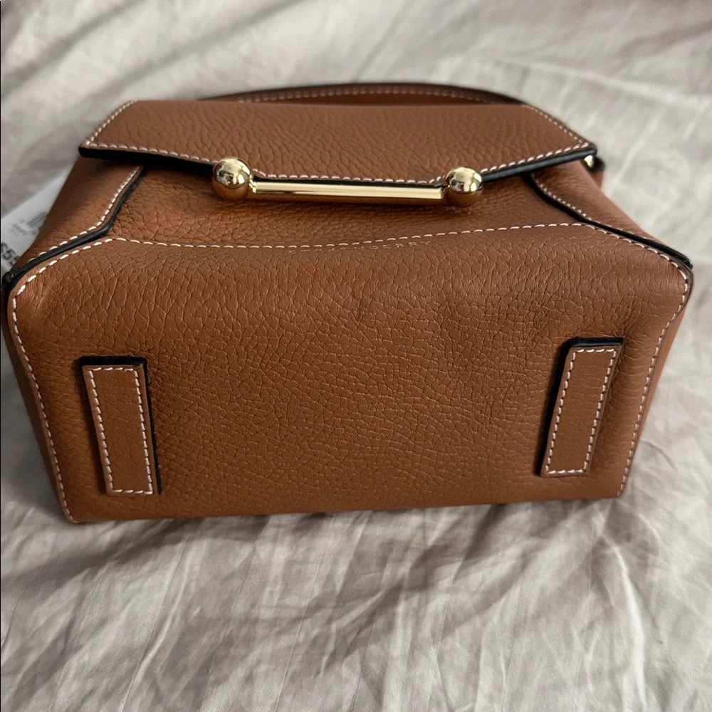 Strathberry Mosaic Nano Leather Mini Tote in tan with vanilla stitching NWT - Picture 13 of 17